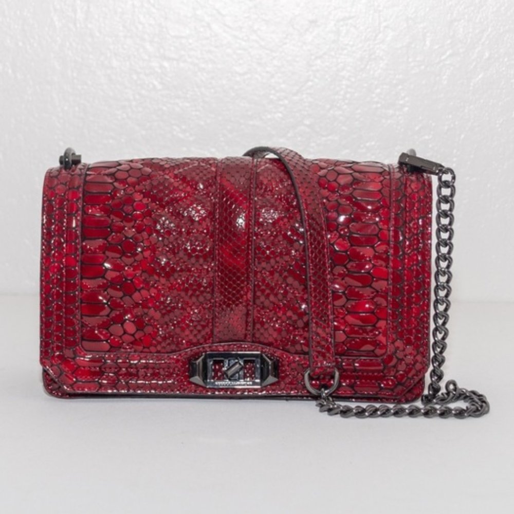 Rebecca Minkoff Red Python Love Crossbody Bag - image 1